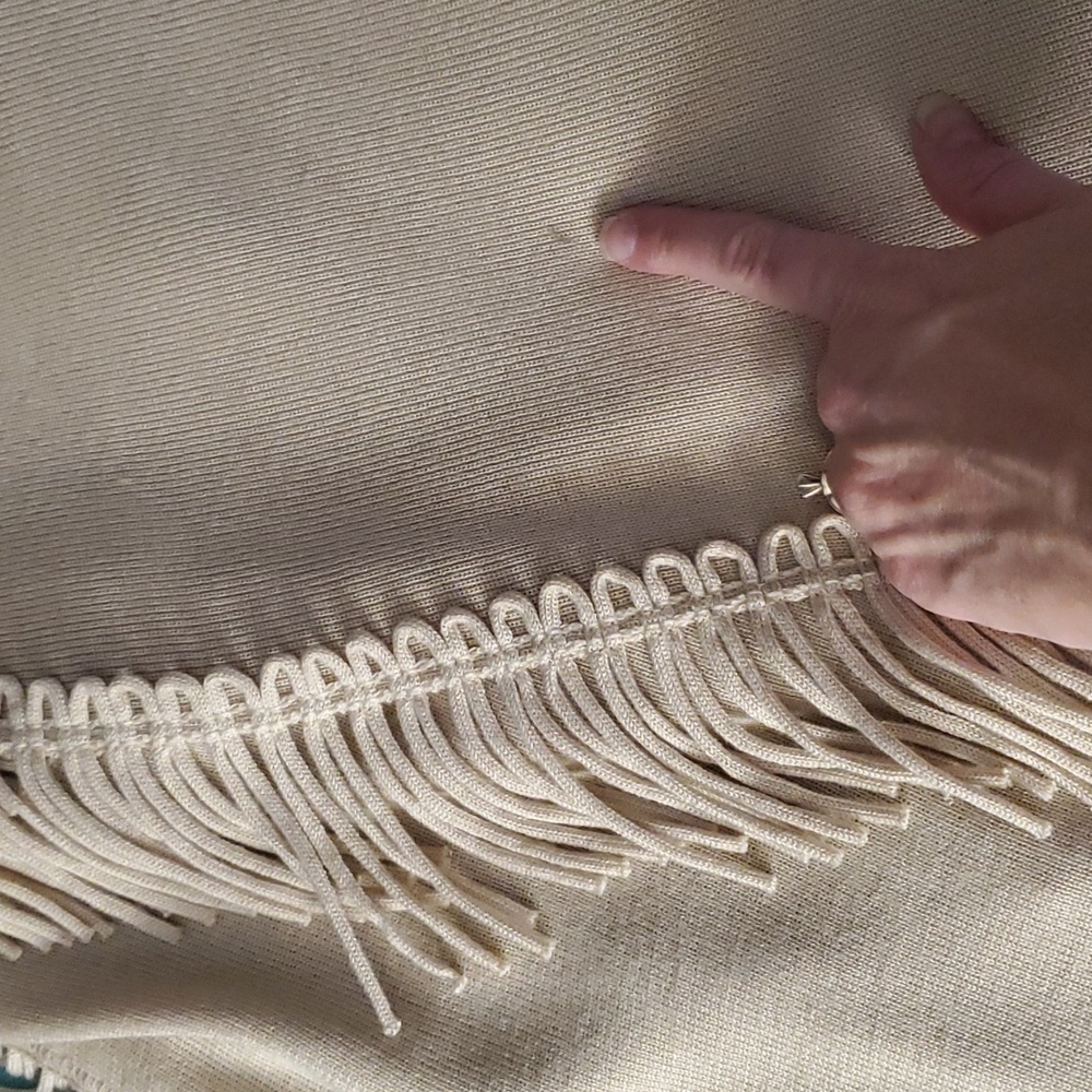 Coldwater Creek Womans Tan Soft Fringed Boho Shawl One Size - Picture 10 of 10